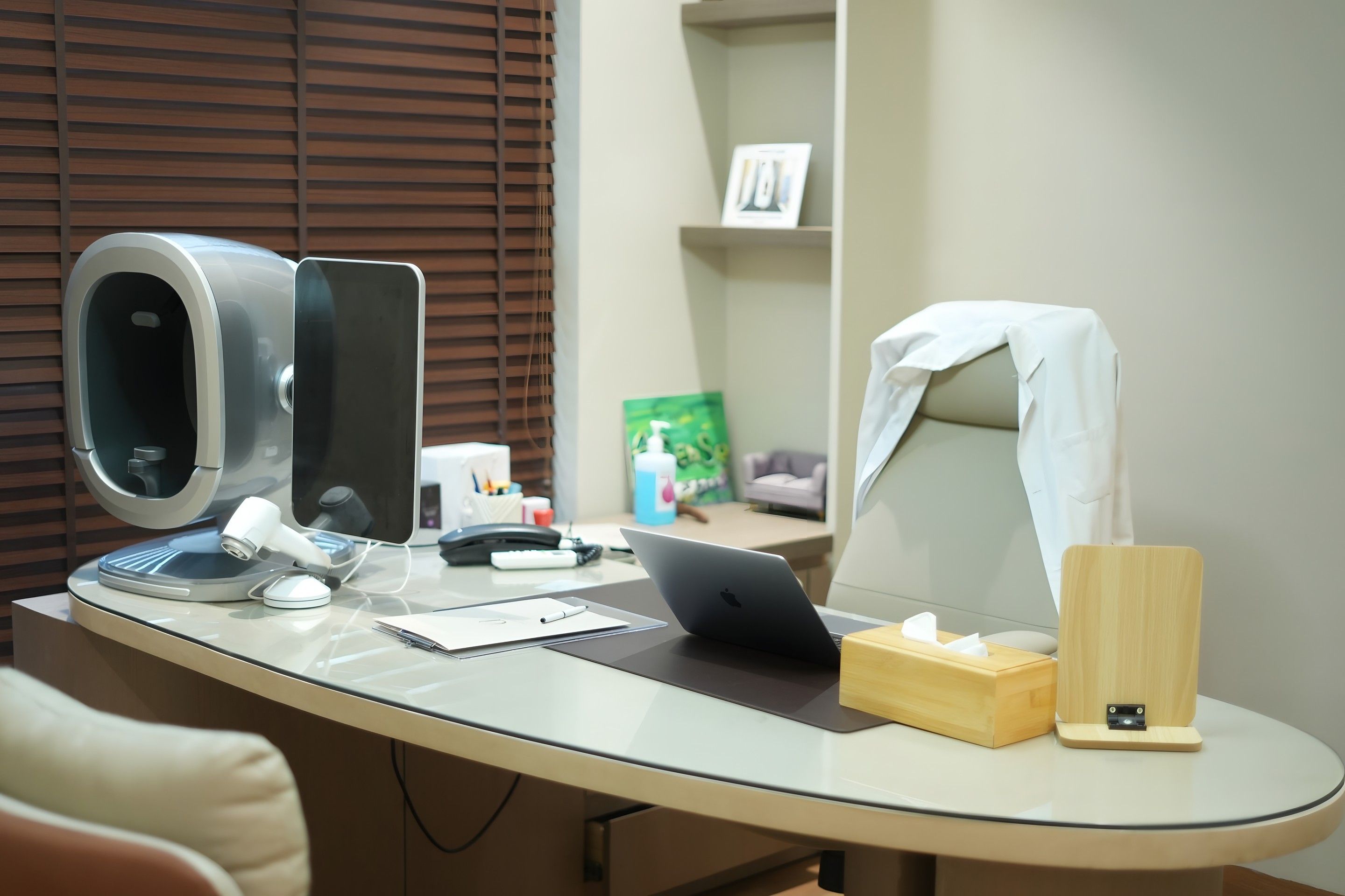Consultation room at The Asense with a skin analysis device